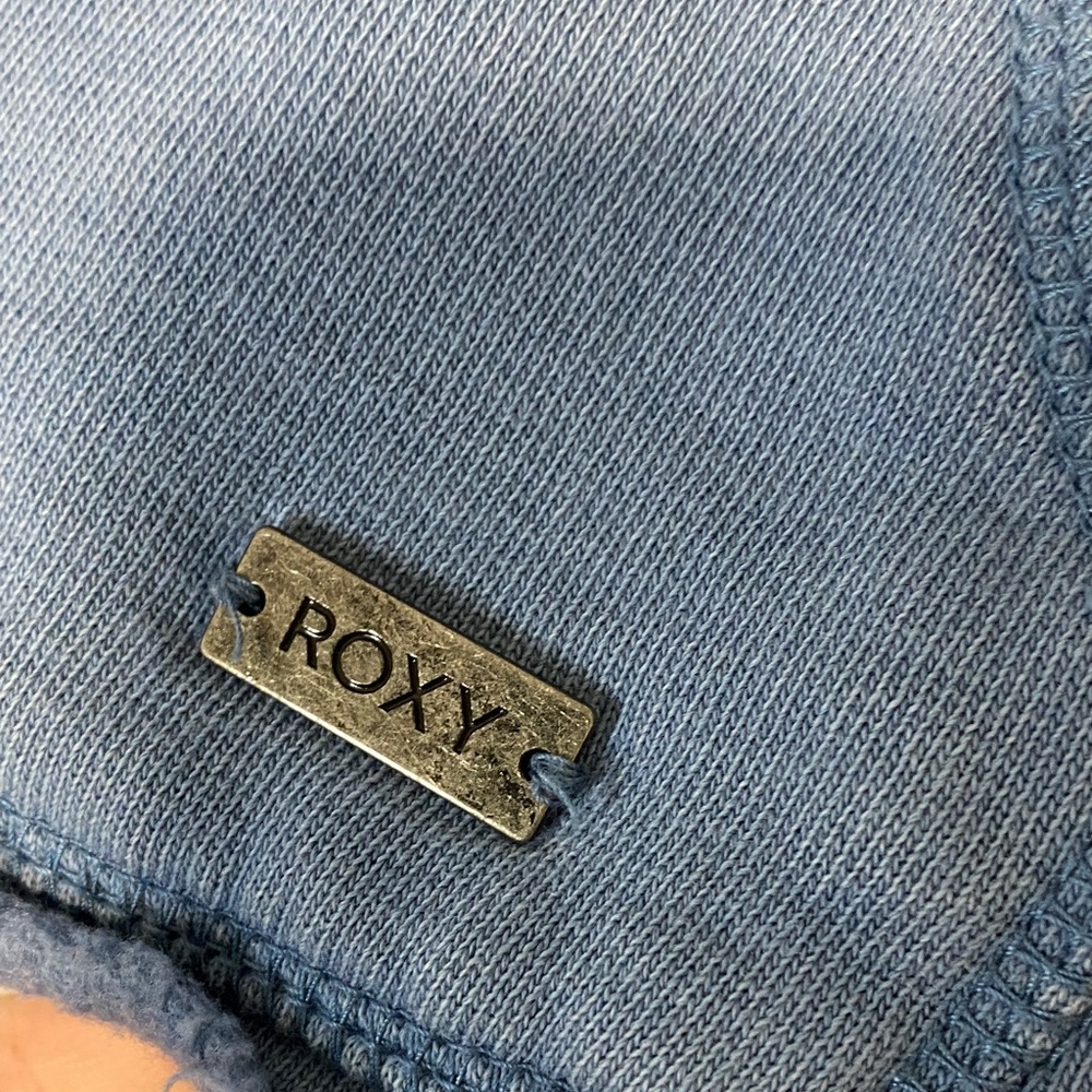 ROXY Blue Zip Hoodie Sweatshirt Large Athleisure - Picture 4 of 6